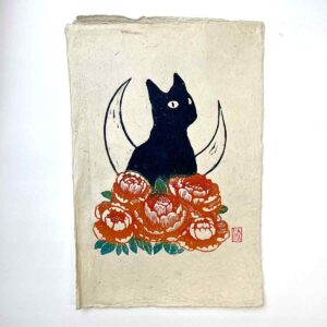 Gatto con fiori